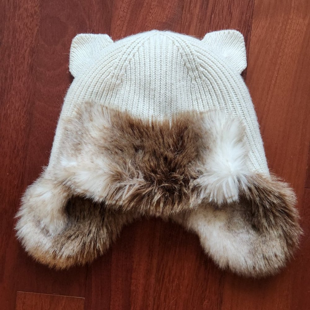 J.Crew Crewcuts Girls Fur Lined Trapper Winter Hat with Cat Ears
